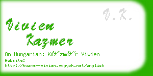 vivien kazmer business card